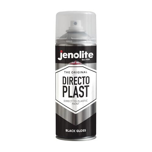 JENOLITE Directoplast Spray Paint For Plastic - BLACK - Gloss Finish, Multi-Surface Paint for Indoor...