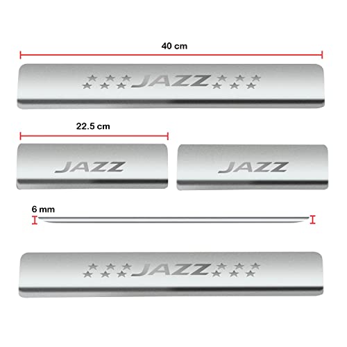 Image of AC Door Sill /Foot Step Stainless Steel Scuff Plate Plates Compatible with Honda Old Jazz (Set of 4 Pcs)