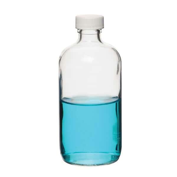 Cole-Parmer Bottle, Clear Boston Round, 16 oz, 12/cs