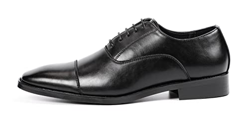 Santimon Men's Oxford Dress Classic Formal Business Cap Toe Leather Lined Derby Shoes2