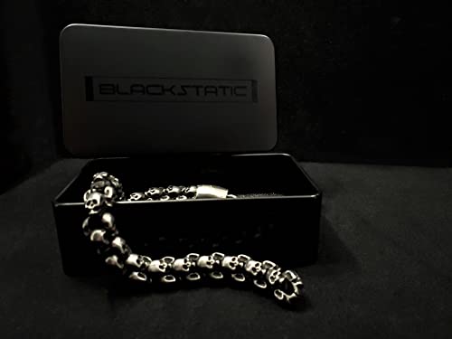Skull Bracelet - BLACKSTATIC Collection - Premium Men's Vintage Punk Stainless Steel Biker Skull Bracelet.3