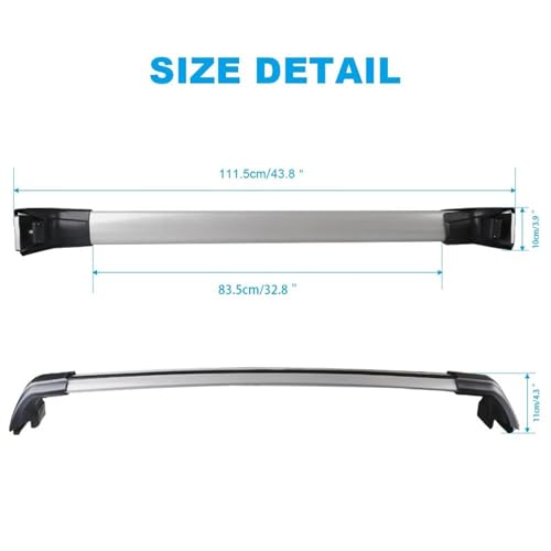 Barras de techo de aluminio para Volvo XC60 2013-2018 baca con rieles 2