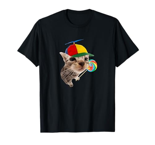 Silly Cat With Lollipop Meme T-Shirt