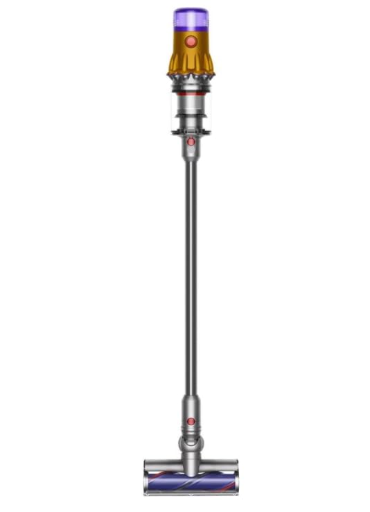 Dyson V12 Detect Slim Cordless Vacuum Stick Cleaner - Yellow/Iron, HEPA Filter, Bagless, Up to 60 Min Runtime, Rotating Brushes, Battery Operated, 2-Year Warranty, with 5AVE Microfiber Cloth