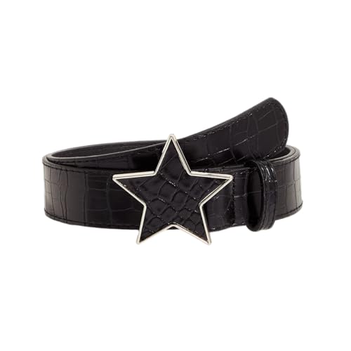 Punk Belt Fashionable PU Leather Waist Belts with Star Buckle Waist Accessories for Women Girls