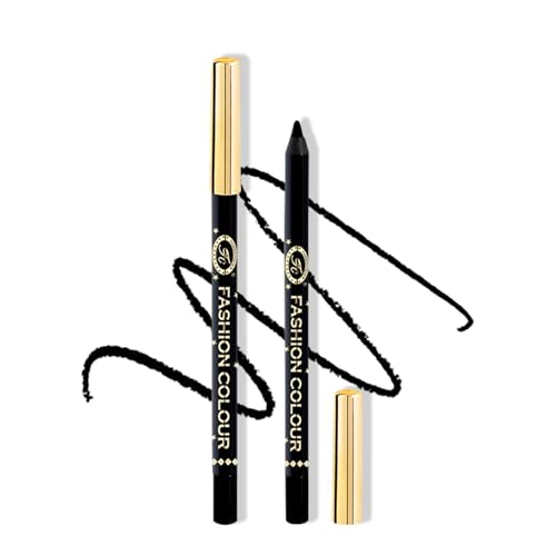 Image of Fashion Colour Super Gliding Kajal | Kajal Black Waterproof Smudge Proof | Long Lasting | High Intensity | Creamy | Jet Black | One Stroke Smooth Application | 24 Hr Long Stay | Kohl-Black (1.2g)