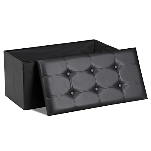 SUPER DEAL 30 inches Folding Ottoman with Storage, Bedroom Footrest