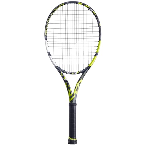 Babolat Pure Aero Tennis Racquet - Strung with 16g White Syn Gut at Mid-Range Tension (4 3/8' Grip)
