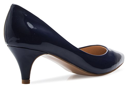 Olivia K Women's Classic D'Orsay Closed Toe Kitten Heel Pump - Casual, Comfort3