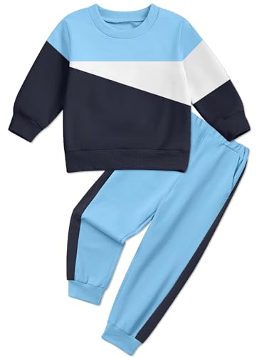 Image of Toddler Boy Clothes Long Sleeve Hoodie Sweatsuits Tops and Pants 2Pcs Boys Fall Winter Outfits Set