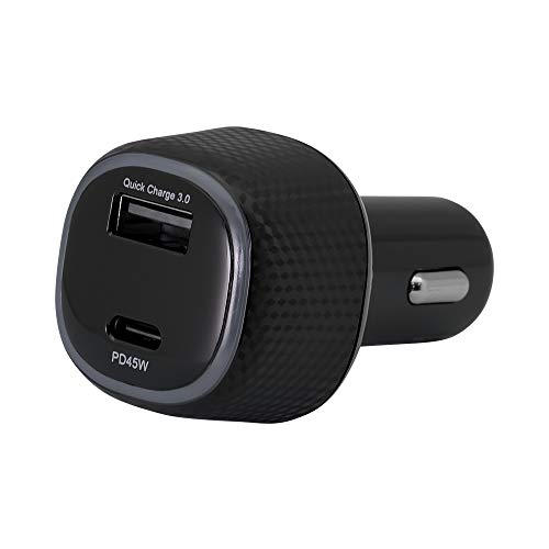 オウルテック PD対応 シガー充電器 USB Type-C 45W USB Type-A 18W 超速充電 ブラック OWL-CPD45C1A1-BK
