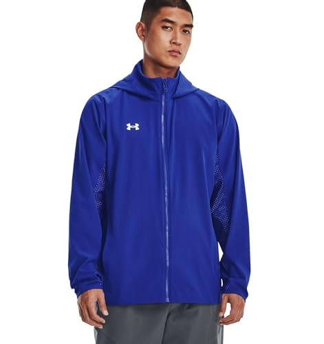 Veste Under Armour Squad 3.0 zippée bicolore blanc et bleu royal stretch
