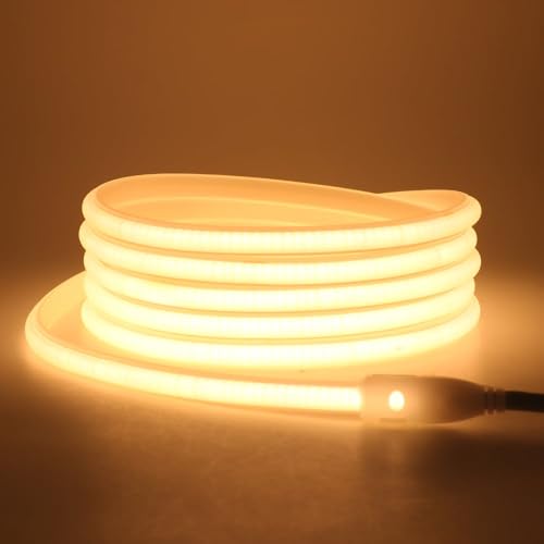KISUFU 220V COB Ruban Led Flexible Néon Bande Led, 288 LEDs/M IP65 Etanche 50cm peut être coupé Bandeau LED pour Intérieur/Extérieur Maison Chambre Cuisine Décoration