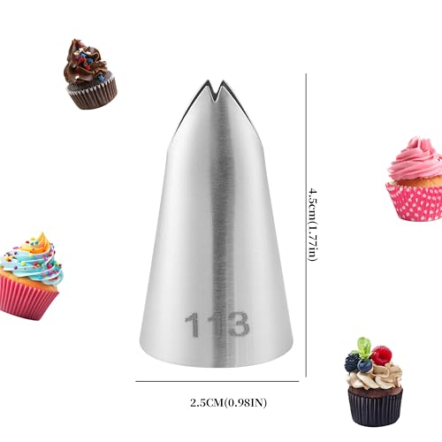 12PCS Piping Tips Set, Stainless Steel Cake Decorating Tips, Food Grade Large Piping Tips, Icing Tips for Baking Cupcake, Cake and Pastries, Sturdy and Long-lasting
