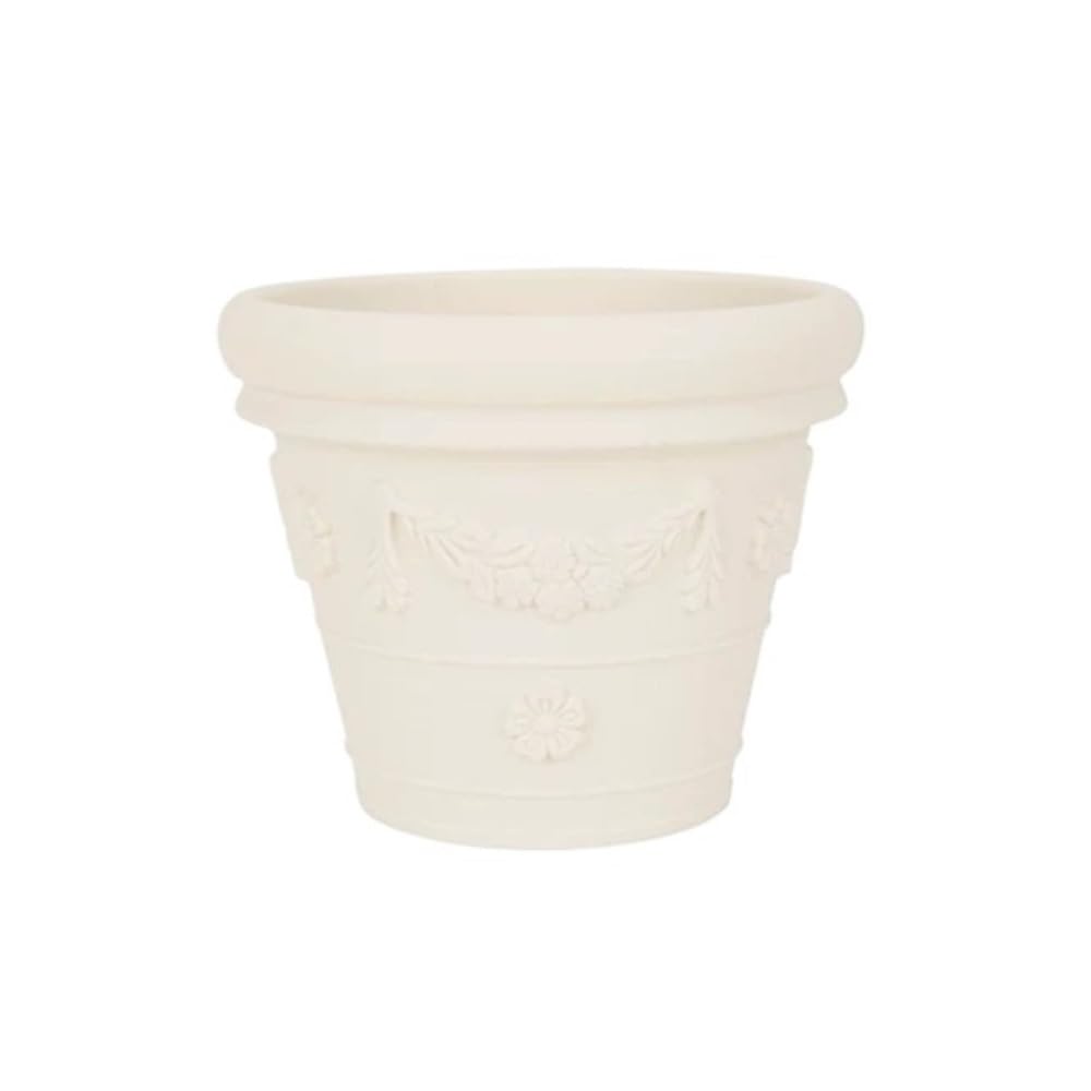 XBGfdySD Arge Floor Standing Resin Plant Pot，Planter Outdoor Plant Flowerpot(White,Medium)