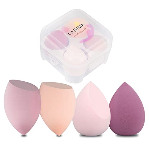 LAJUMP 4-piece egg-shaped makeup sponge-soft makeup sponge for foundation, powder puff for wet and dry makeup tools, BB cream loose powder concealer blush cream, perfect makeup.