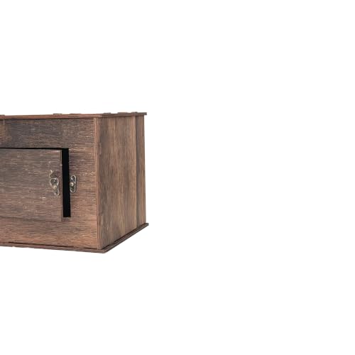 Image of Cregugua Medium Card Box 12 inchx 7 inchx 7 inch Rustic Wooden Card box Gifts Card Box for Wedding Birthday Baby Shower Graduation Party