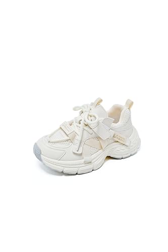 Kids Unisex Fashion Sport Sneakers, Chic Microfiber Ribbon, Chunky Platform Athletic, Mesh/Synthetic Leather Upper Available, Hook and Loop with Laces, EVA SBS-Blend Sole