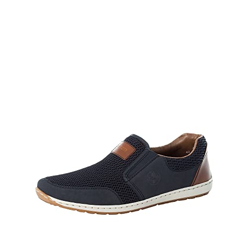 Rieker 8869 Homme Mocassins, Bleu (Pazifik/Navy/Amaretto 14), 44 EU