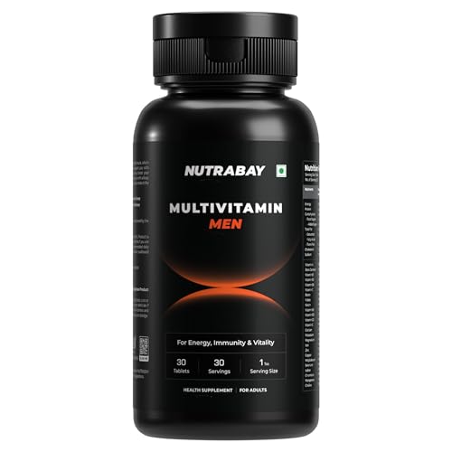 Image of Nutrabay Pro Active Multivitamin for Men with Zinc, Magnesium, Vitamin B,C,A,E - Enhances Energy, Immunity & Better Sleep- 30 Veg Tablets | 100% RDA for Viamins & Minerals | Purity Tested Supplement
