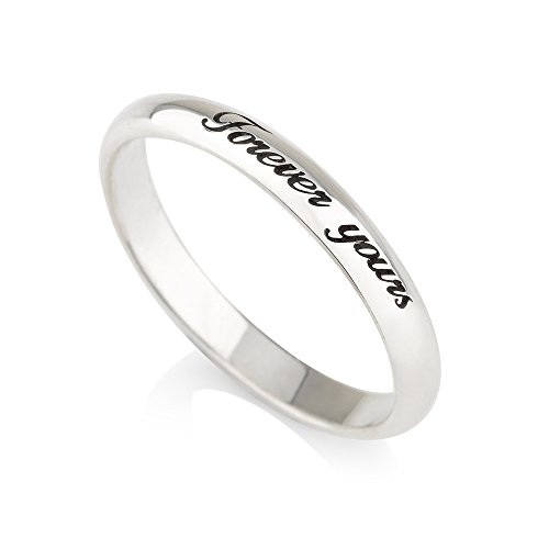 Personalized Purity Ring, 925 Sterling Silver Engraved Promise Ring, Couples Ring ,Wedding Bands, Lovers Rings (6.5)