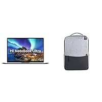Mi Notebook Ultra 3K Resolution Display Intel Core i5-11300H 11th Gen 15.6-inch(39.62 cms) Thin & Light Laptop (i5/8GB/512gb) with Mi Waterproof 21L Business Casual Laptop Backpack(Grey)