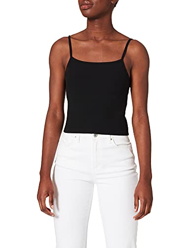 ONLY Onllarra Cropped Singlet Jrs Noos Top, Negro, L para Mujer