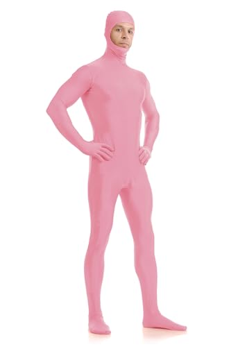 Image of ATHX Men's and Women's Spandex Open Face Bodysuit Costume Adult Stretchy Halloween Cosplay Body Suit Zentai Suit Outfits