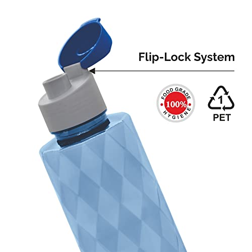 Image of FLAIR Forever PET Water Bottles With Fliptop Lid Set of 6 Pcs 1000 ML (BLUE)