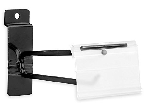 Only Garment Racks 6" Black Slatwall Scanner Hooks w/Label Holders (Box of 100)