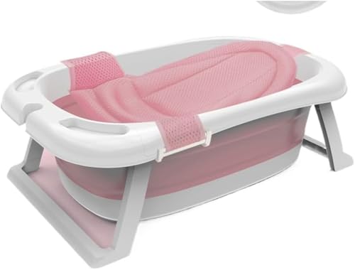 tangcheng ペット お風呂 バスタブ 犬用浴槽 折りたたみ 温度計付き ベビーバス 猫 犬 浴槽 排水栓付き ソフトバス洗面器 コンパクト 薄型収納 おしゃれ 多機能 大容量 収納便利 洗い桶 漬け置き洗い 中小型ペット 内外に適用 (風呂ネット+