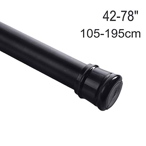 Ginbel Direct Tension Curtain Rod Pole Black Adjustable Room Divider for Bathroom Closet