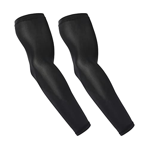 BEAFNKSG Mangas de protección solar de verano Protectores de brazo para montar al aire libre Manga de enfriamiento elástica de secado rápido (Black, Large) Cover
