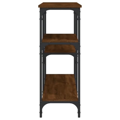 Mesa consola anti-tambaleo efecto roble de 160 cm para pasillo y salón 6