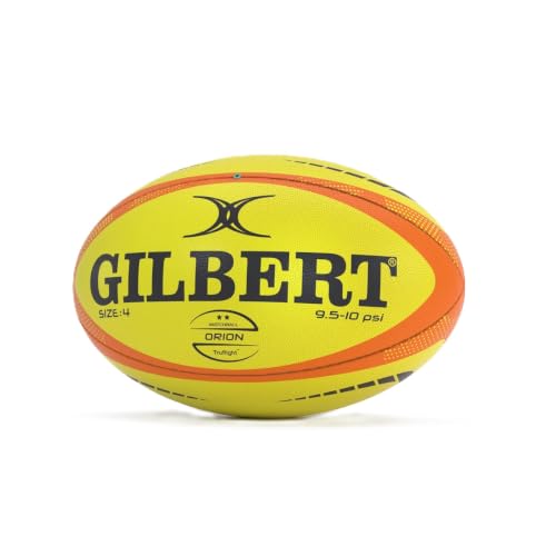 Balón de rugby Gilbert Rugby ORION Match talla 4 color amarillo y naranja