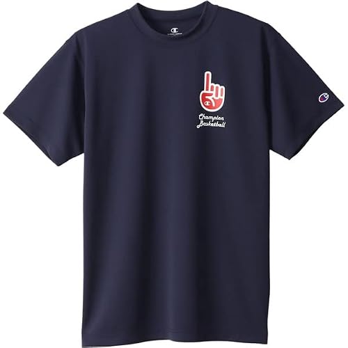 [チャンピオン] Tシャツ 速乾 抗菌 防臭 ワンポイントロゴ 部活 スクール 練習着 プラクティスTシャツ バスケットボール C3-VB317 メンズ ネイビー L