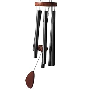 Wind Chimes for Outside with Wood Wind Catcher, 37 Inches Large Aluminum Windchimes Outdoors for Patio Decoration & Zen Atmosphere, Great as a Gift for Family & Relative(Black)
