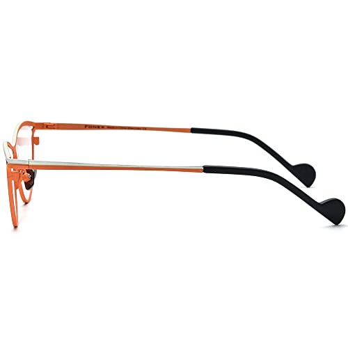 Image of FONEX Colorful Pure Titanium Glasses Frame Women Retro Round Eyeglasses