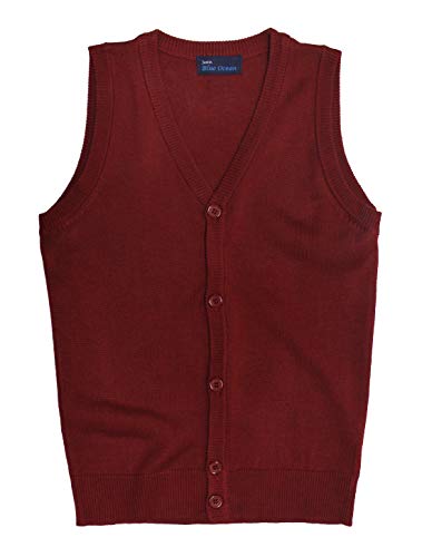 Blue Ocean Kids Cardigan Sweater Vest-7T Burgundy