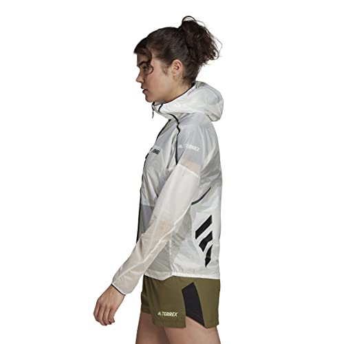 Chaqueta corta viento adidas Agr Ww J impermeable transpirable de running para mujer 7