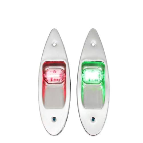 Luz de navegación LED roja y verde, luz lateral marina de acero inoxidable, Compatible con pontones, esquiadores y barcos
