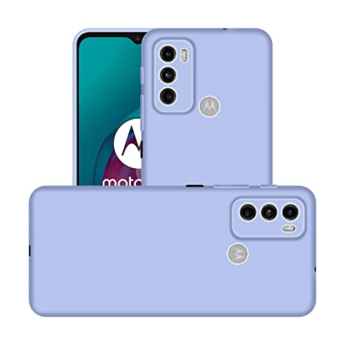 Image of Case Creation Liquid TPU Silicone Cover for Motorola Moto G60 Soft Case,Anti-Dirty Slim Case Frosted Matte Cute Candy TPU Raised Bezel (Splash of Color) Back Case Cover for Moto G60 -Light Purple