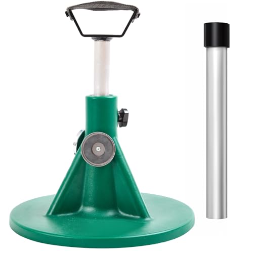 Zonon Farrier Horse Hoof Stand Tool-Height Adjustable Metal Horse Hoof Trimming Tools Extra-Large Base Enhances Stability Blacksmith Farrier Stand(Green Metal Round Base)