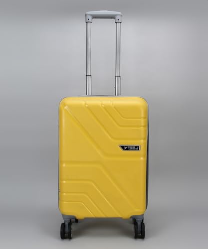 Kandel-London-Hard-Sided-PP-8-Wheel-Spinners-with-No-Lock-and-Steel-Trolley-Yellow-S