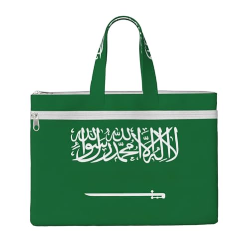 Flag Of Saudi Arabia Canvas Document Bag Briefcase For Professionals And Executives