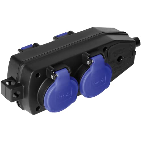 Orno AE-13237(GS) Taller Enchufe Exterior Impermeable 4x2P+Z Schuko, 16A, IP44