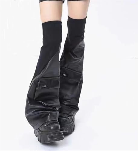 Image of HeiBai Xiong Punk Leg Warmers Women Hippie Gothic Y2k Harajuku Goth
