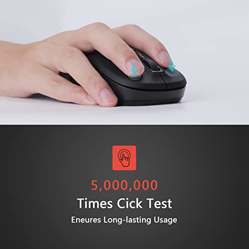 Wireless Mouse for Laptop Ergonomic Computer Mice, Mini Cordless Optical Mouse 3 Adjustable DPI, 1600DPI Silent USB Mice for Windows Chromebook MacBook Computer-Black - Image 5