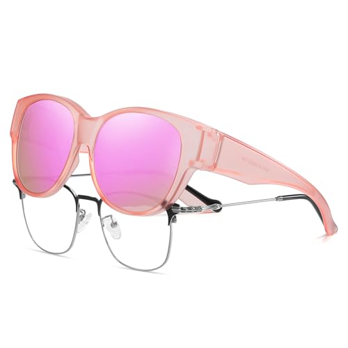 Image of HAOLOTA Fit Over Glasses Sunglasses for Women Polarized | Over Glasses Sun Glasses, UV400 Polarized Lens, Trendy Cat Eye Sunglasses, Lightweight and Flexible, Driving, Daily Use