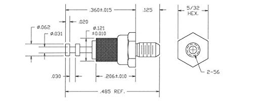 1125-01-0519, PTFE Insulated Double Turret Terminal (10 Items)